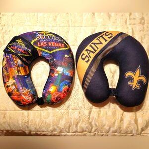 Las Vegas and Saints Neck Pillow Set-NWOT